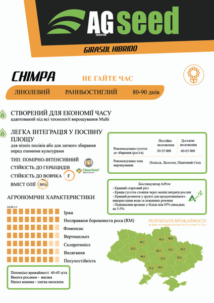 Подсолнечник CHIMPA (Чимпа) Clearfield s-39 фото